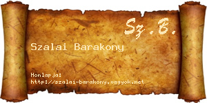 Szalai Barakony névjegykártya